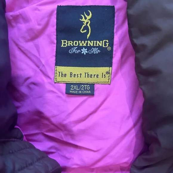 Browning Chocolate and Fuchsia Puffer Jacket - Picture 2 of 4